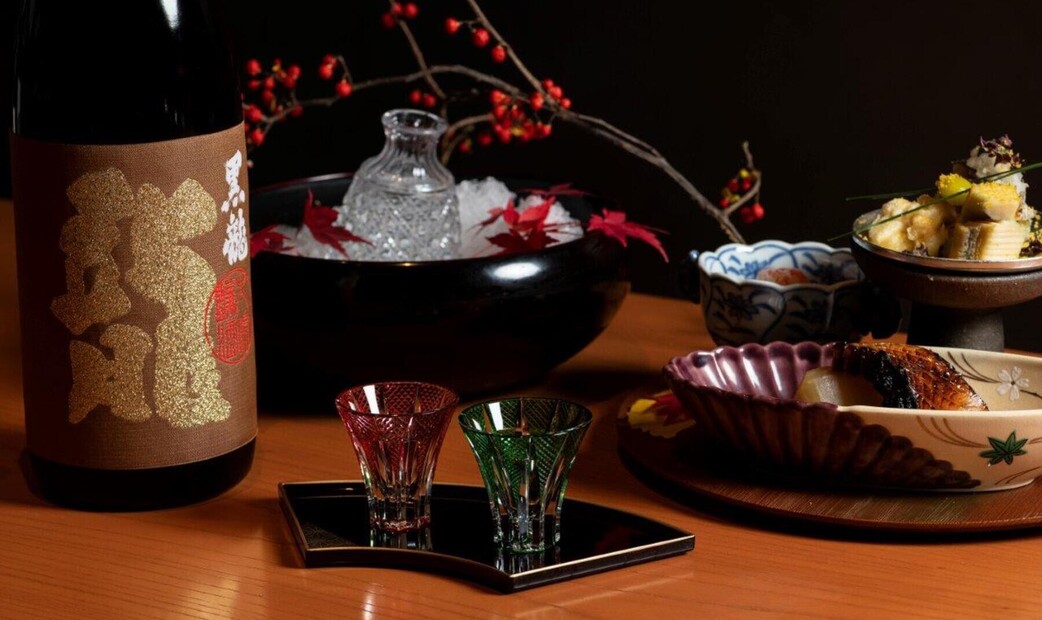 Traditionla sake cups of Ginza kappou ukai nikusho