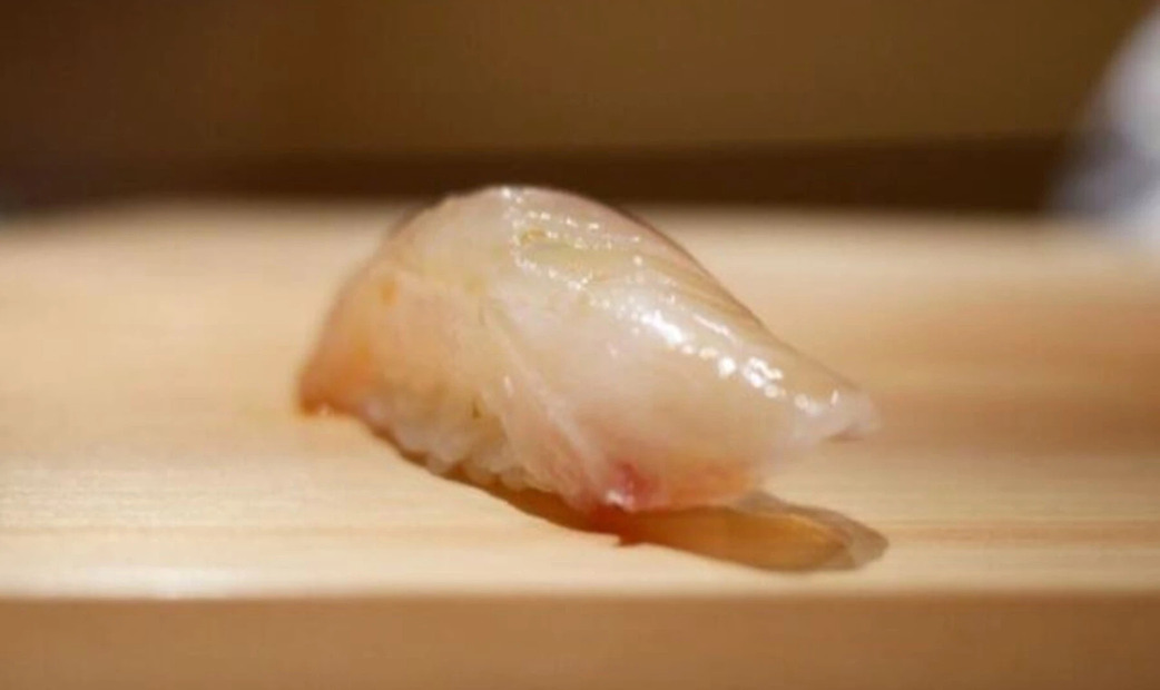  white sushi on the counter