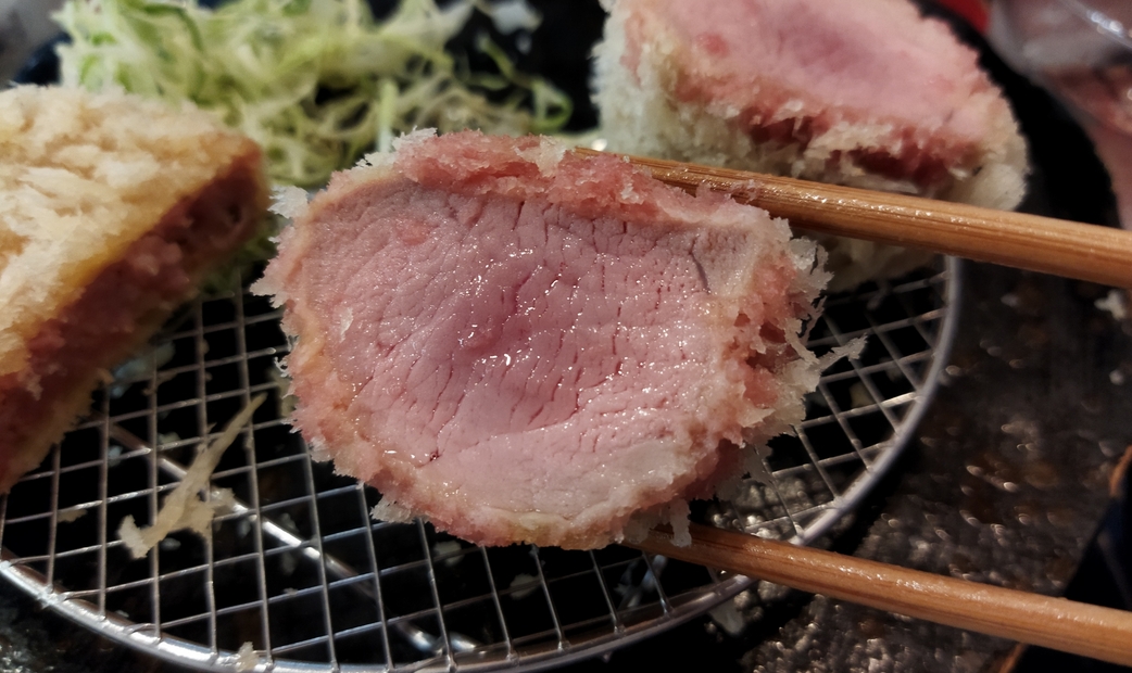 Tonkatsu with chopsticks