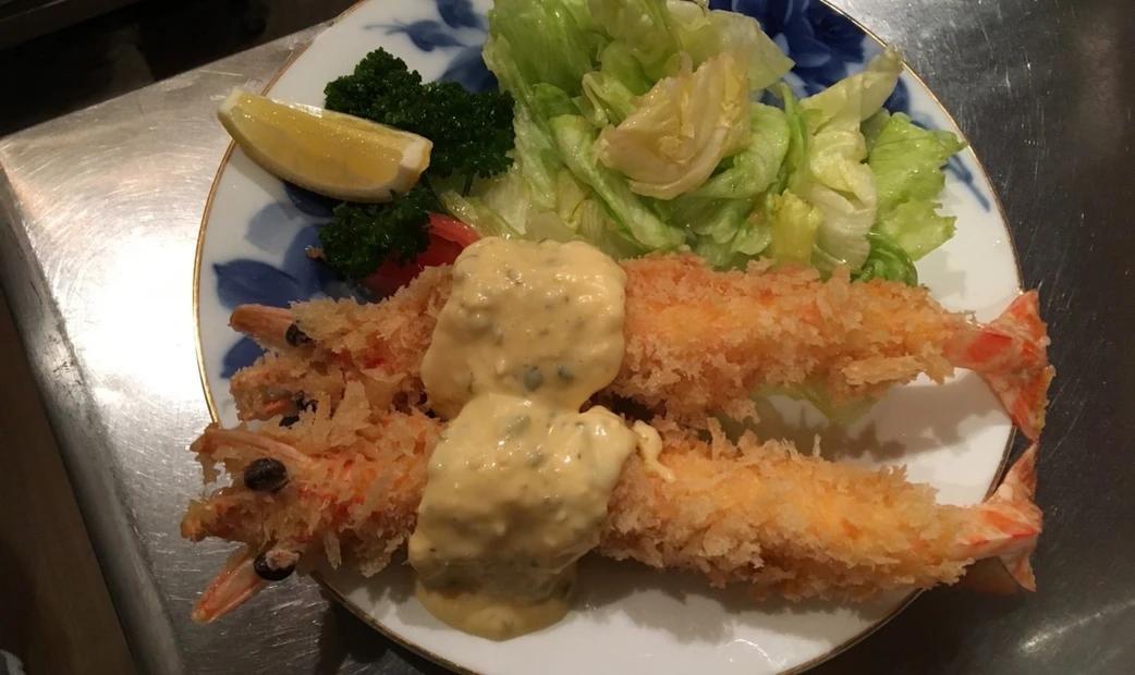 fried shrimp with vegetable