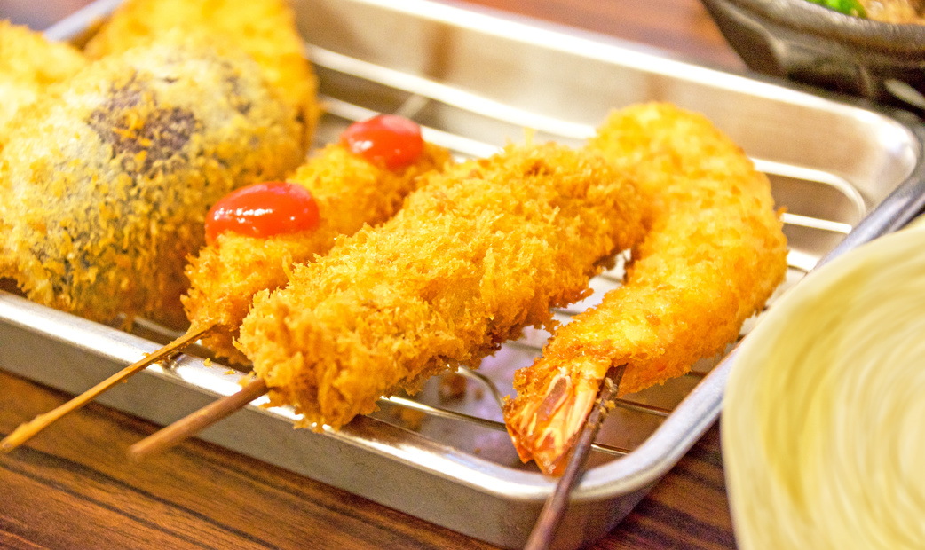 Various kinds of kushikatsu