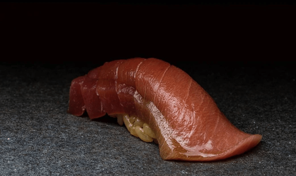  Tuna sushi with black background