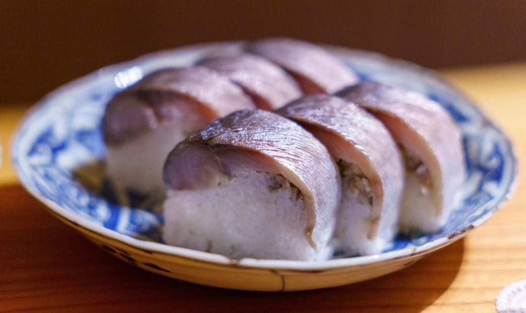  sushi on a blue plate