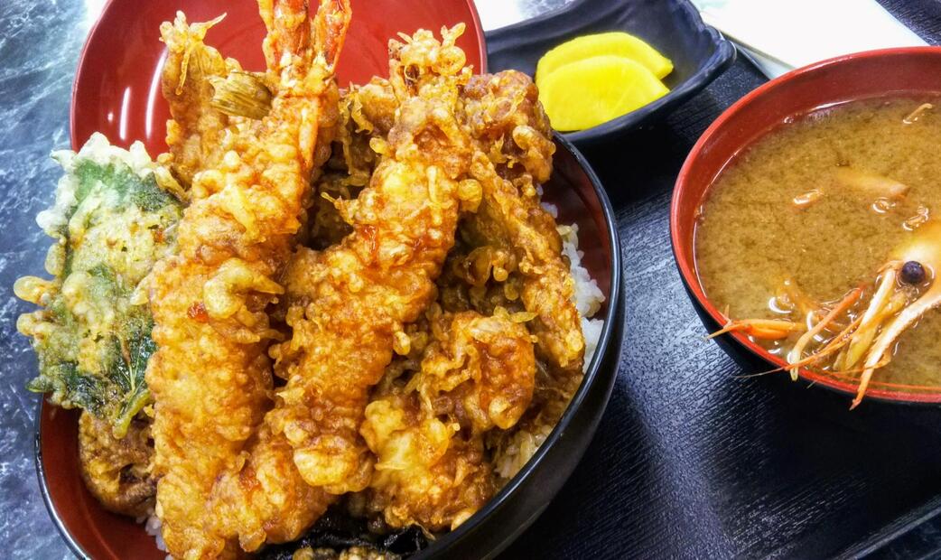 Tendon with miso soup